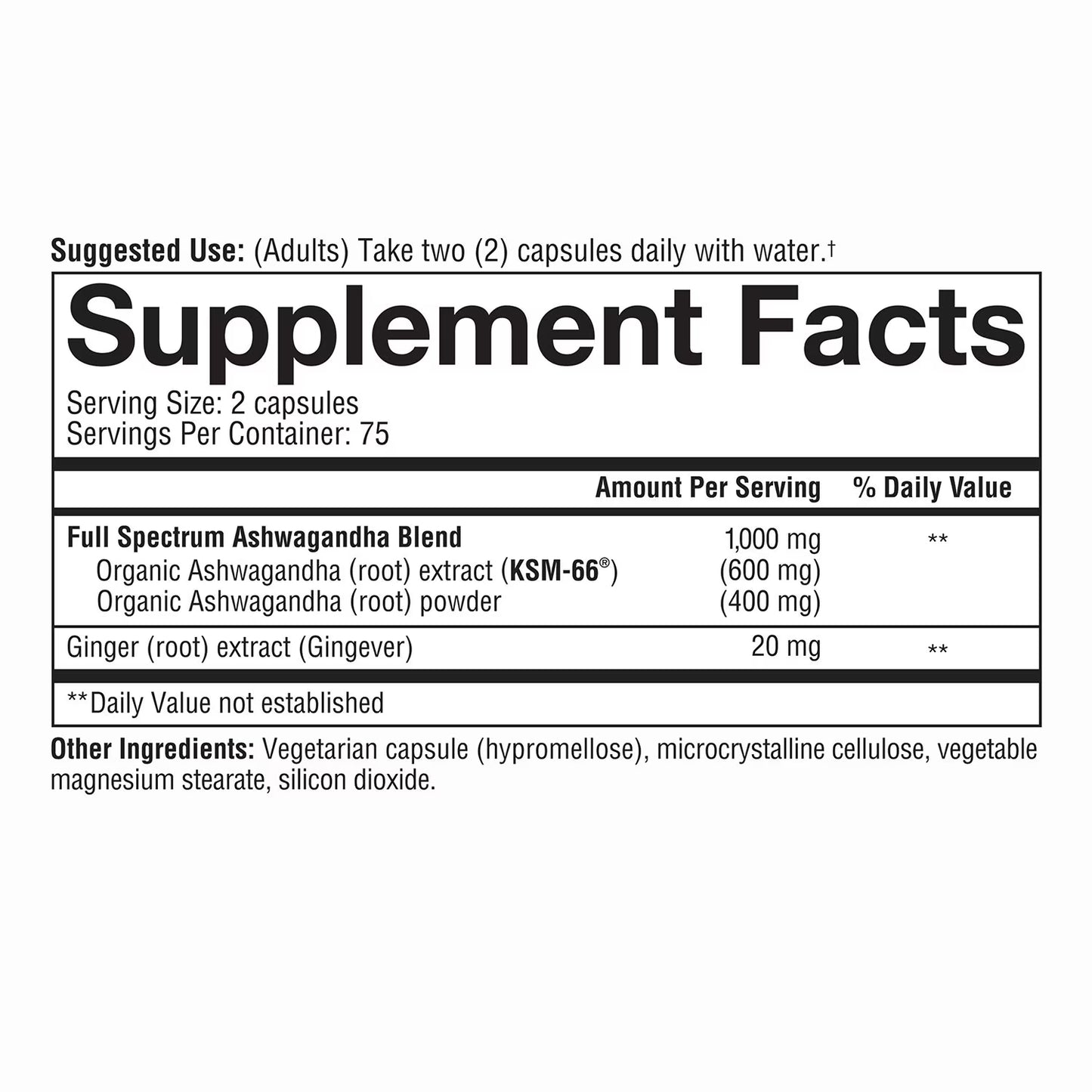Youtheory Ashwagandha 150 Veg Caps, 1000mg Per Serving