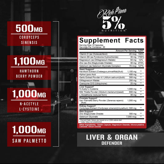 5% Liver & Organ Defender - 270 Caps - Mann Nutrition