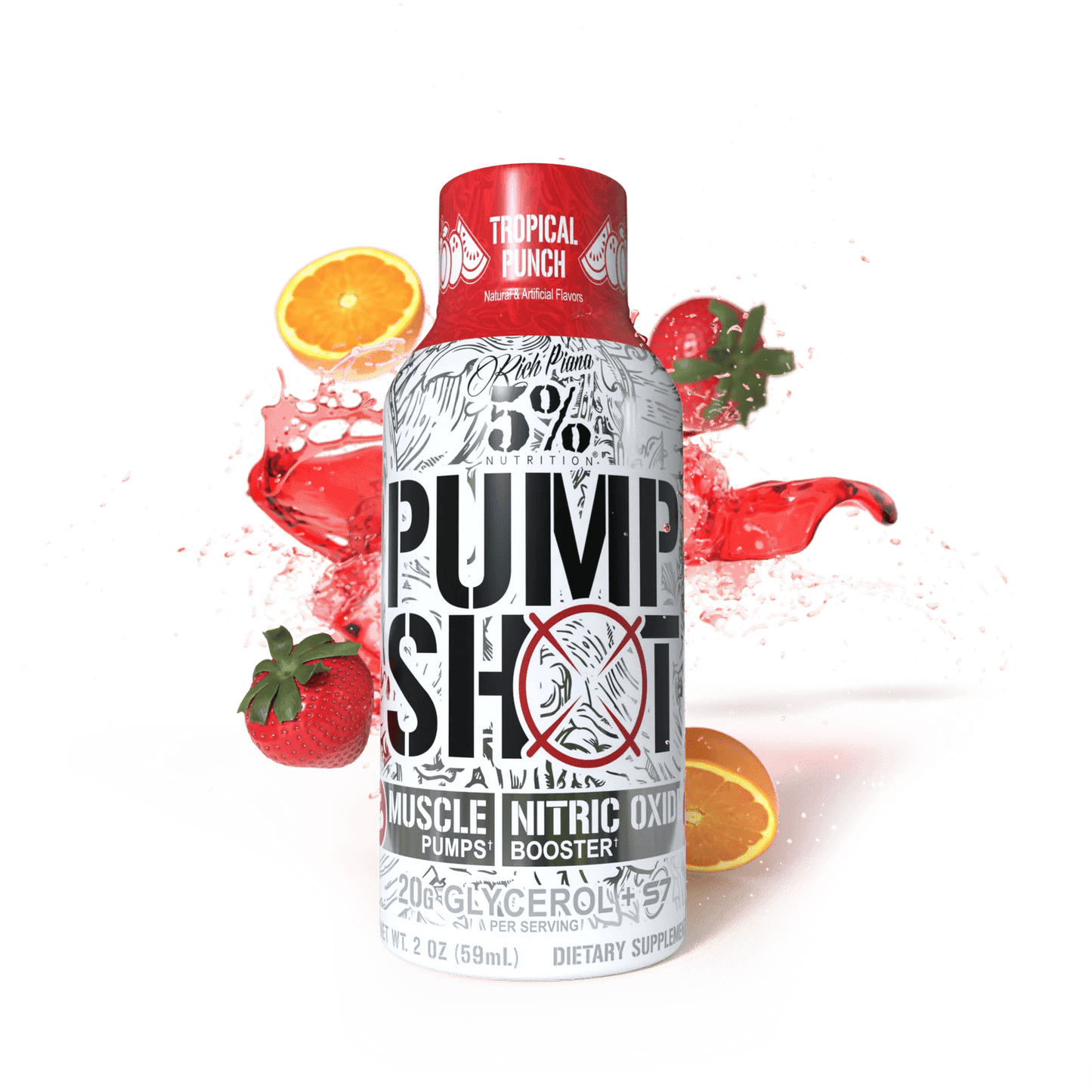 5% Pump Shot Nitric Oxide Booster - Tropical Punch - Mann Nutrition