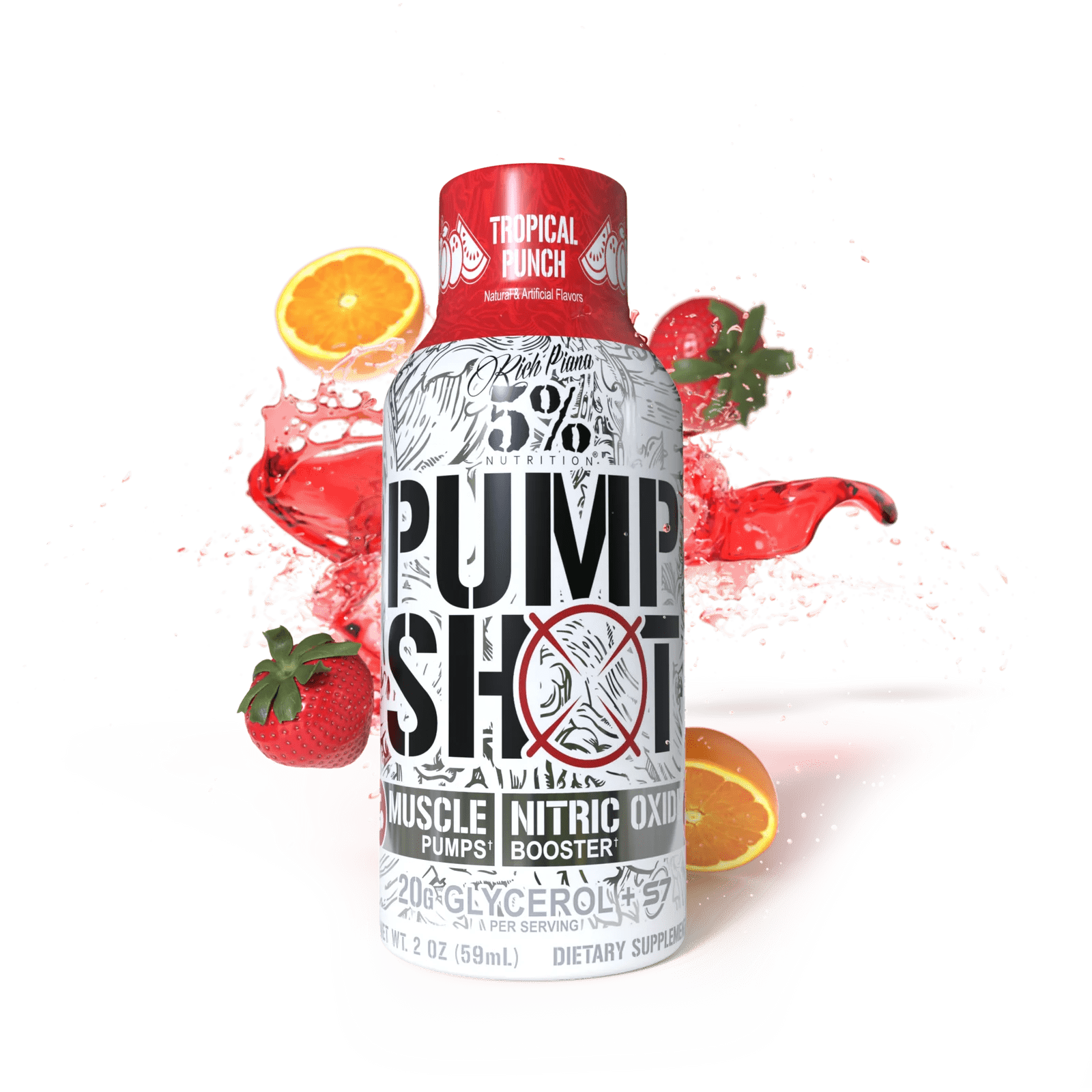 5% Pump Shot Nitric Oxide Booster - Tropical Punch - Mann Nutrition