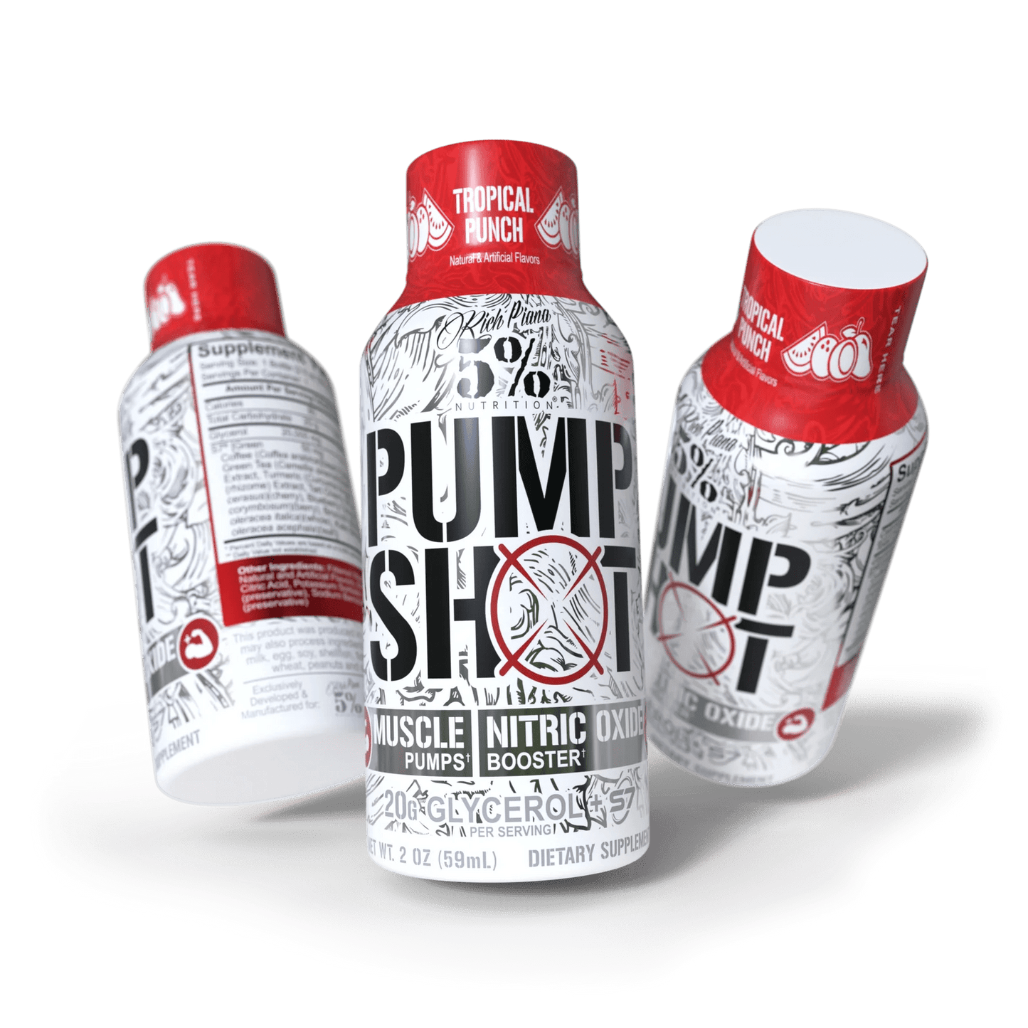 5% Pump Shot Nitric Oxide Booster - Tropical Punch - Mann Nutrition