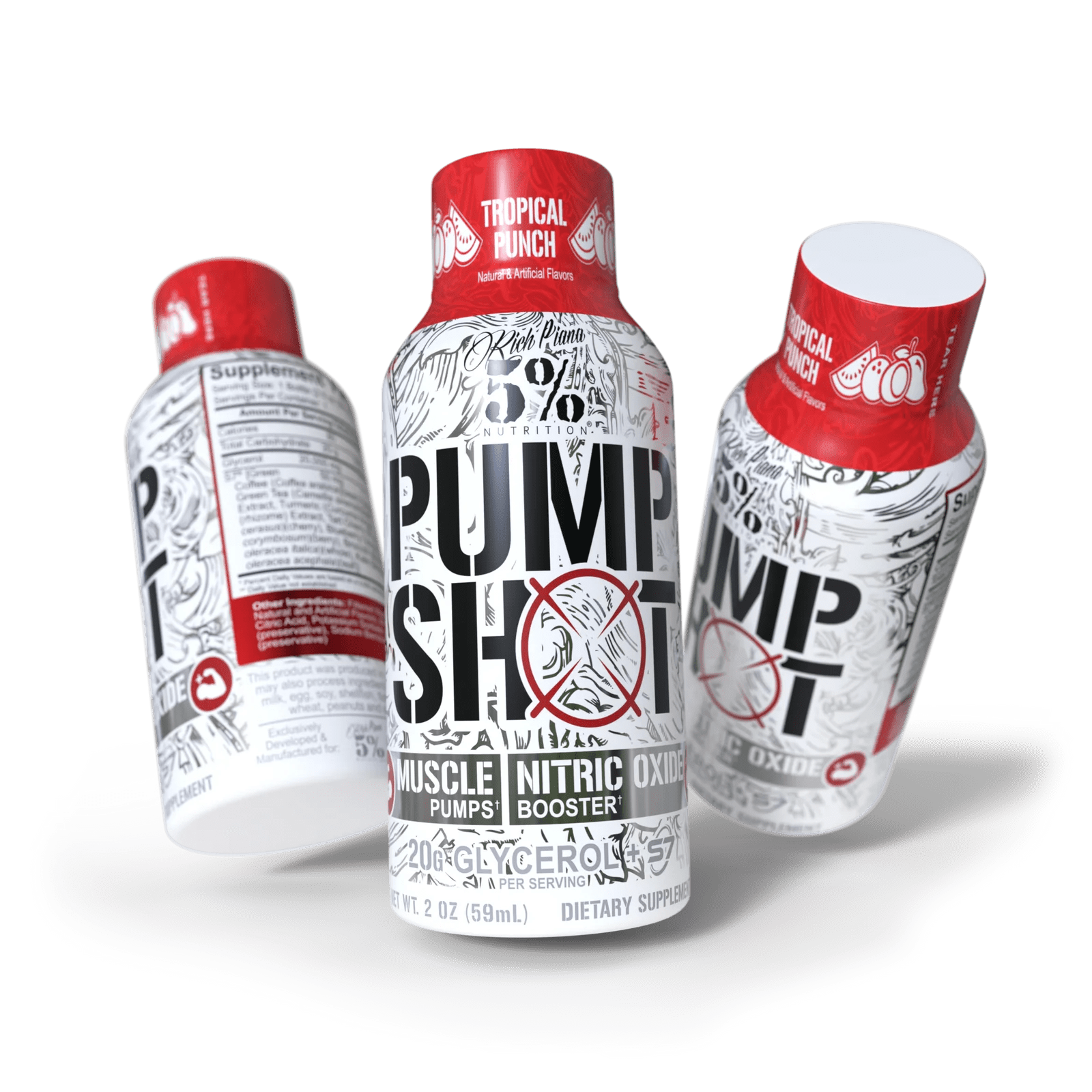 5% Pump Shot Nitric Oxide Booster - Tropical Punch - Mann Nutrition