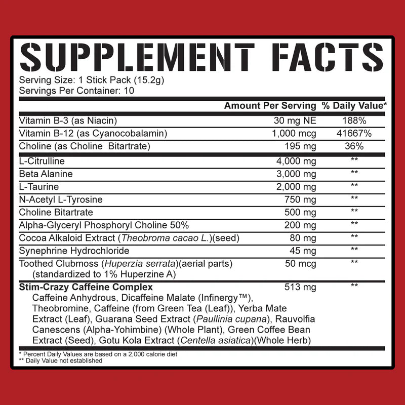 5150 Pre - Workout Stick Packs - Mann Nutrition