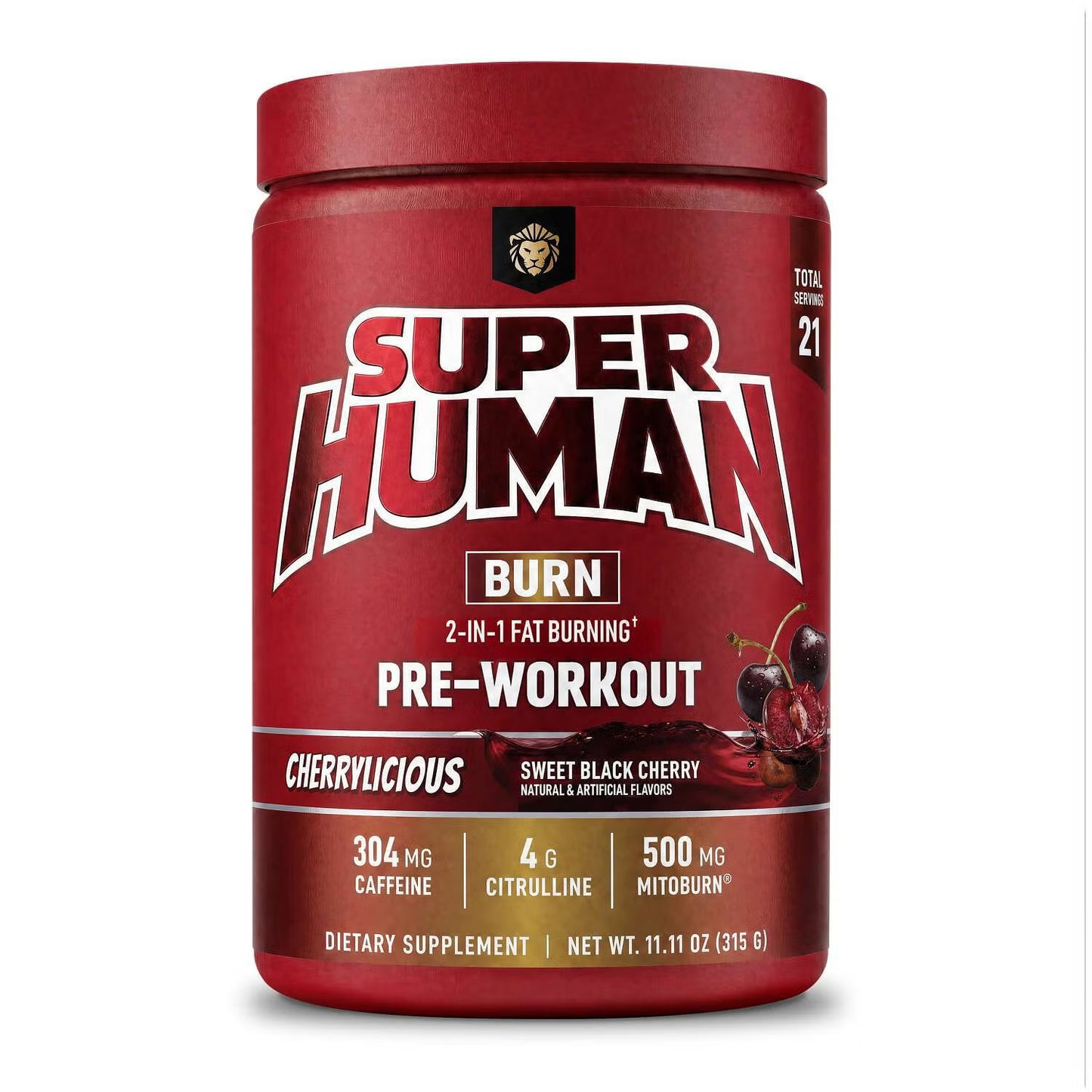 Alpha Lion SUPERHUMAN Burn Pre-Workout – Thermogenic, Energy, Pump & Focus