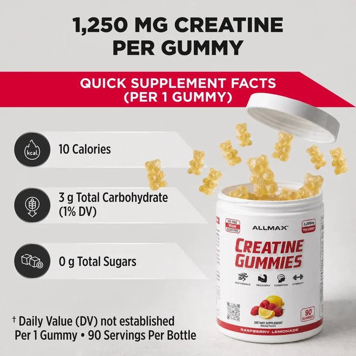 ALLMAX Creatine Gummies | 5g Creatine | Sugar-Free - Mann Nutrition