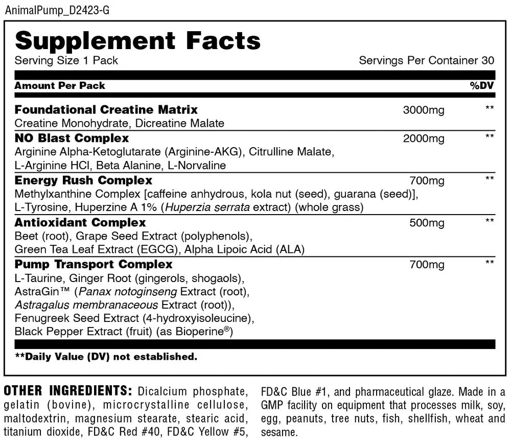Animal Pump Pre-Workout 30 Packs - Mann Nutrition
