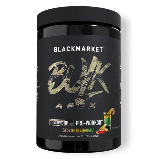 BlackMarket Labs BULK APEX Strength Pre-Workout | 400mg Caffeine | Creatine + HMB | 20 Servings - Mann Nutrition