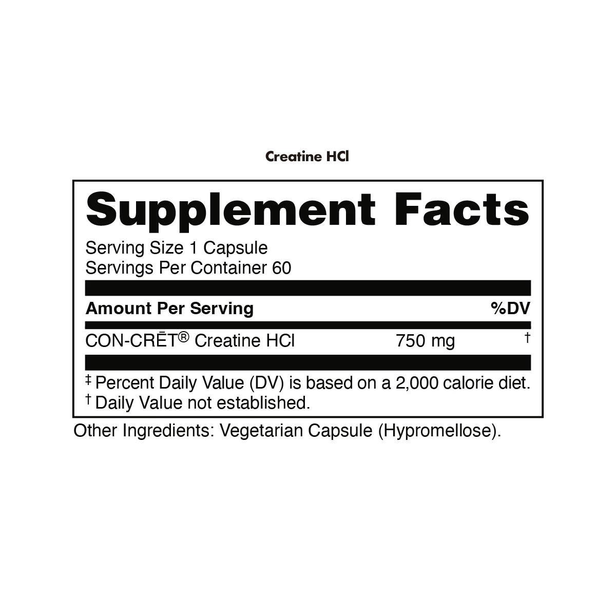 Bucked Up Creatine HCl - CON - CRĒT® Creatine HCl 60 Caps - Mann Nutrition