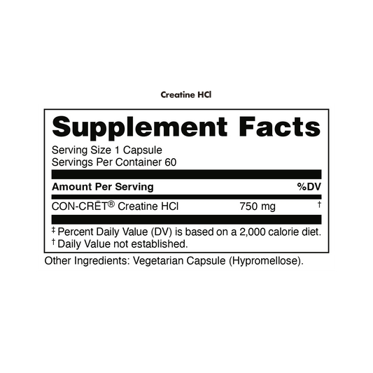 Bucked Up Creatine HCl - CON - CRĒT® Creatine HCl 60 Caps - Mann Nutrition