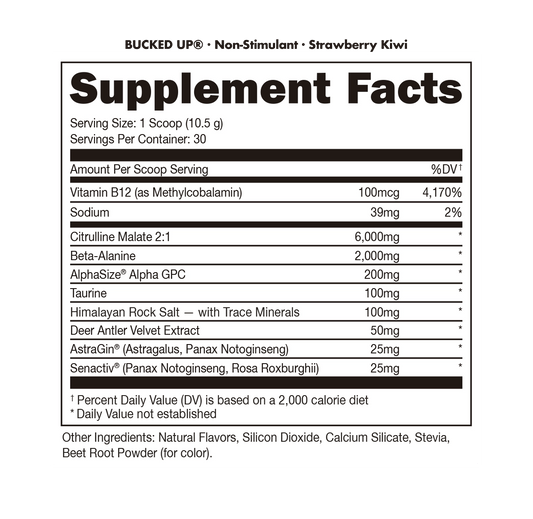 Bucked Up - Non - Stimulant Pre - Workout - Mann Nutrition