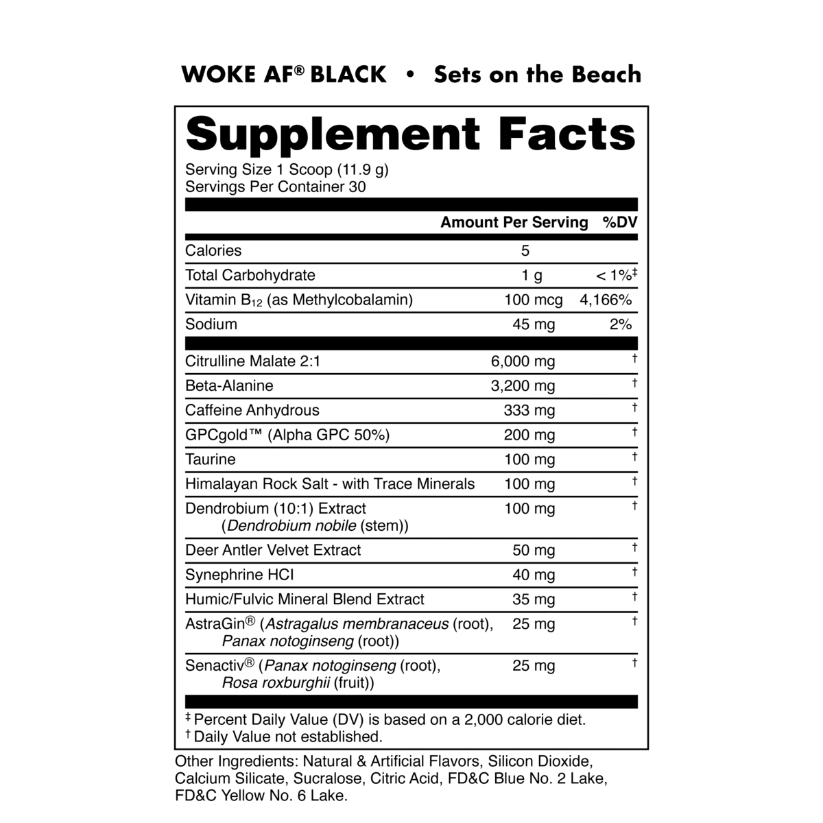 Bucked Up WOKE AF Black High-Stim Pre-Workout - Mann Nutrition