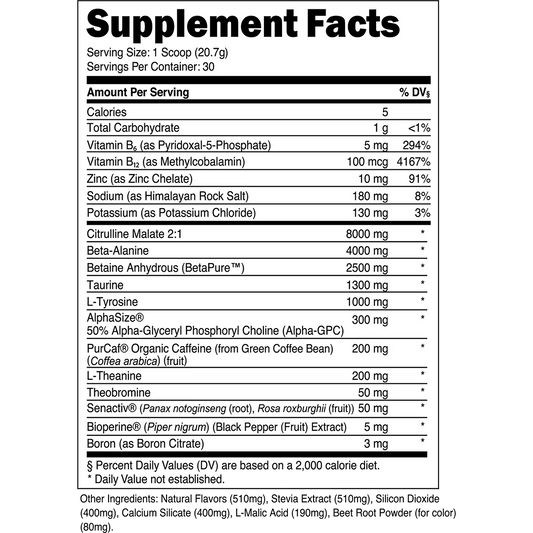 Bulk Pre - Workout - 30 Servings - Mann Nutrition