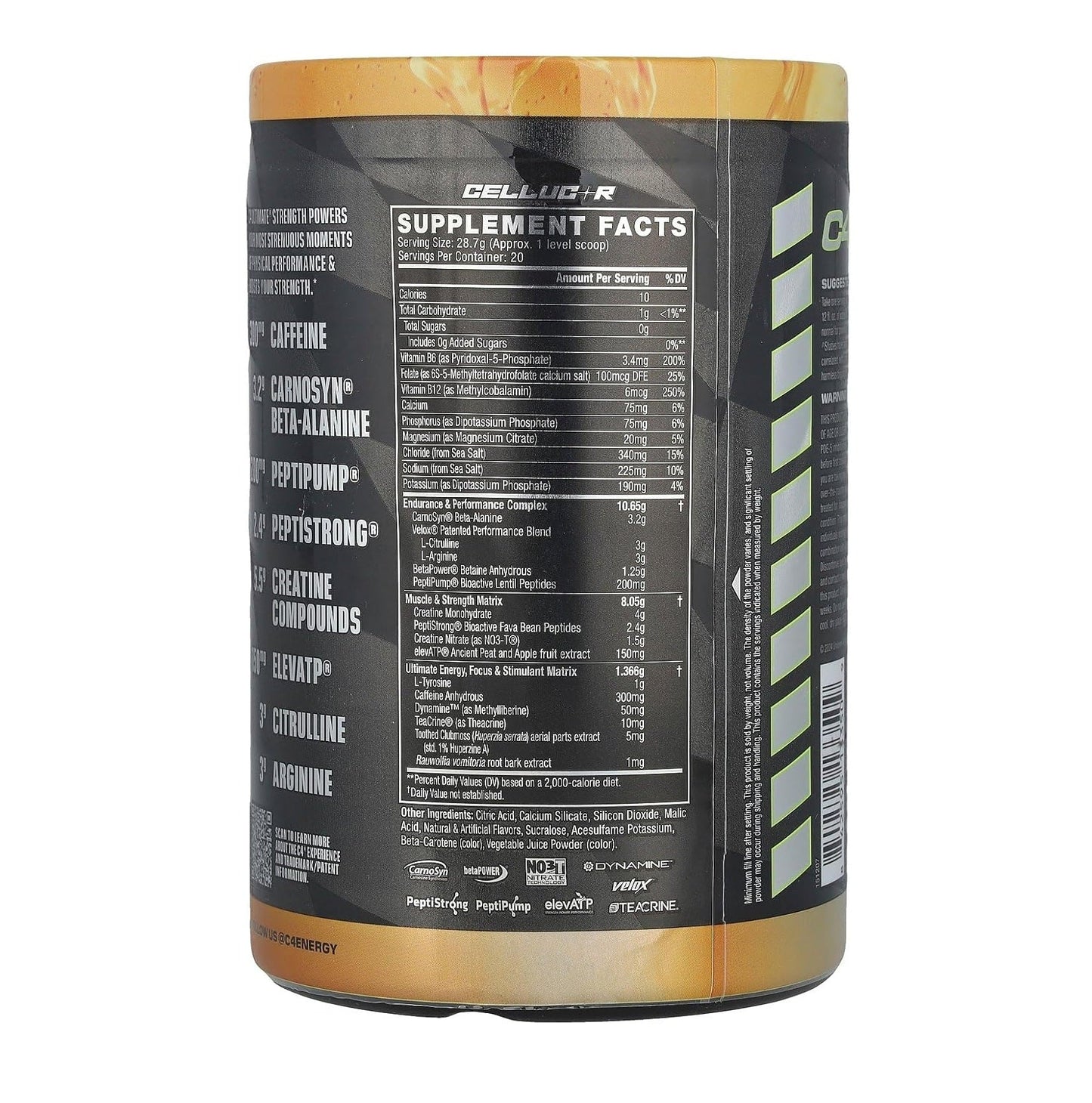 Cellucor C4 Ultimate Strength Pre Workout Powder | Orange | 20 Servings - Mann Nutrition