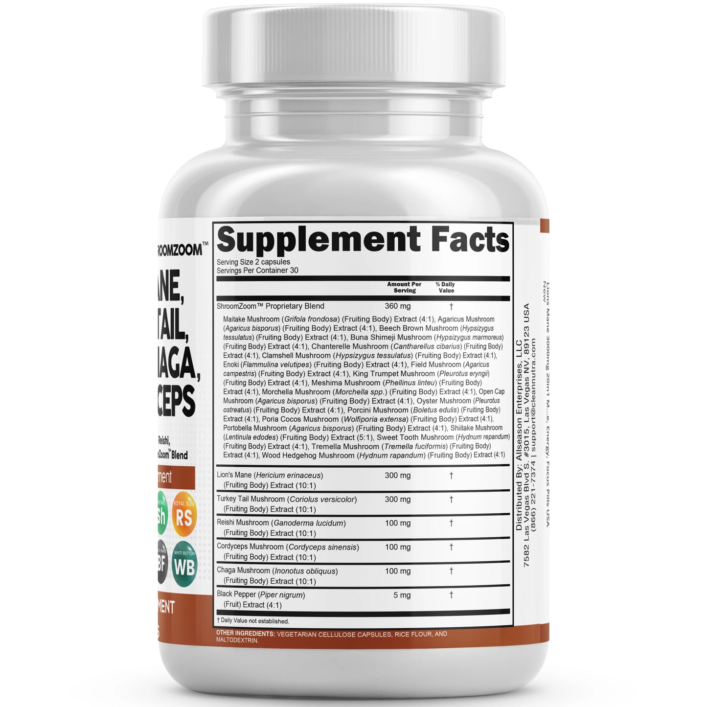 Clean Nutra Lions Mane 60 Caps - Mann Nutrition