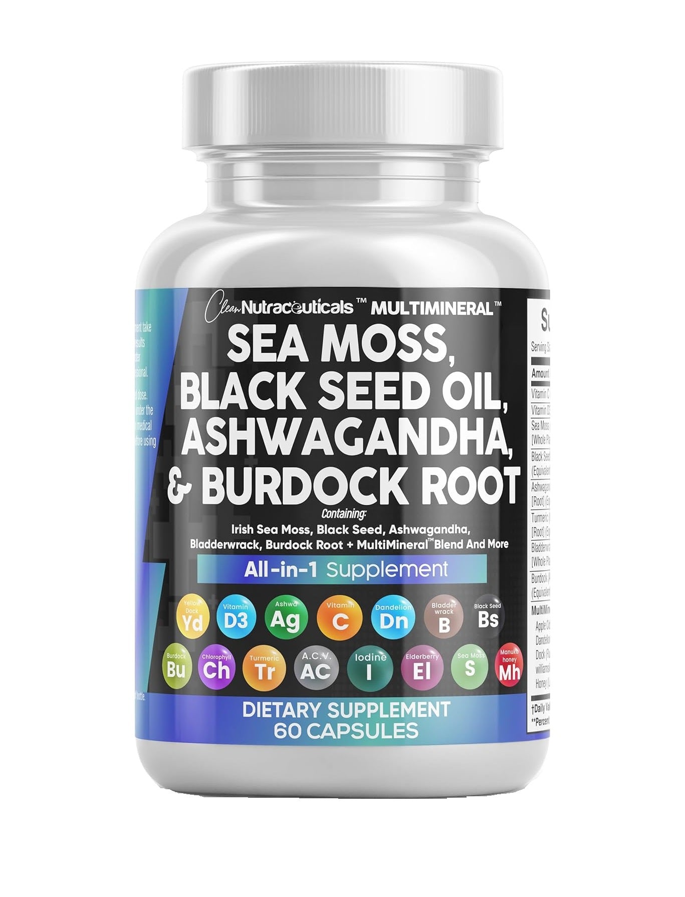 Clean Nutra Sea Moss,Blackseed oil, Ashwagandha & Burdock Root - Mann Nutrition