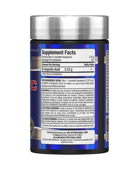 D - ASPARTIC ACID SUPPLEMENT 100G - Mann Nutrition
