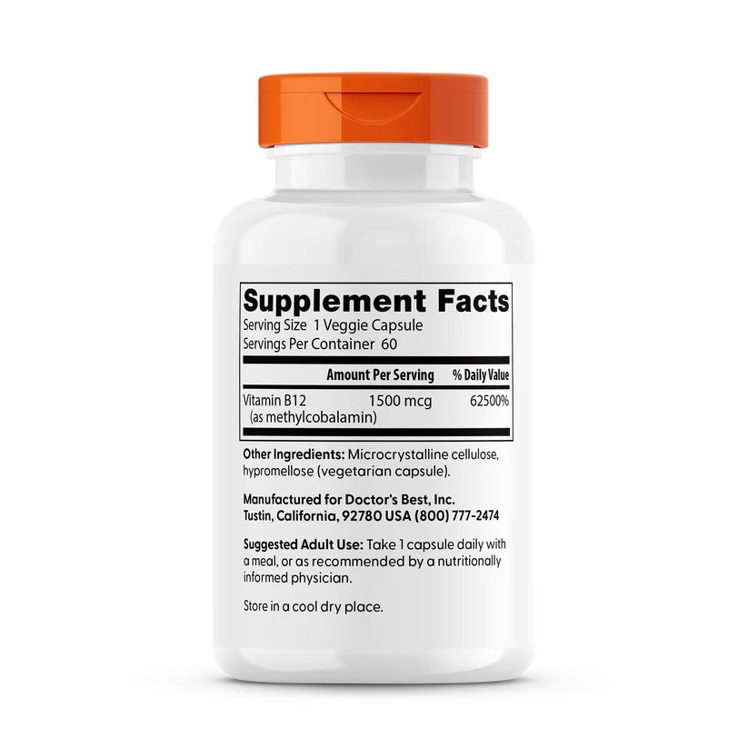 Doctor's Best Fully Active B 12 1500 mcg 60 V Caps - Mann Nutrition