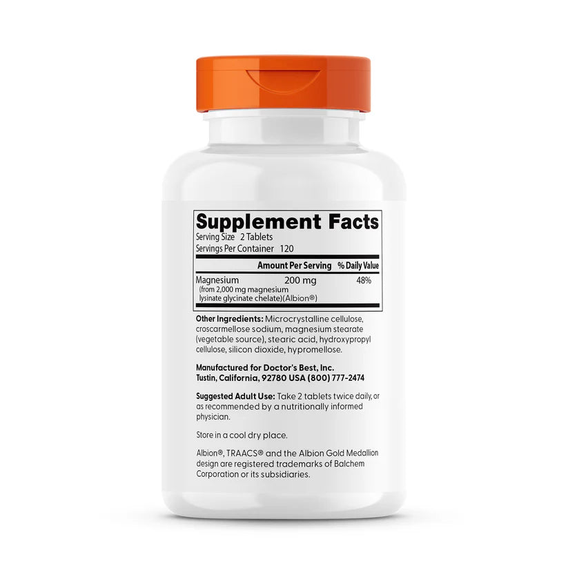 Doctor's Best High Absorption Magnesium, 200 mg Per Serving - Mann Nutrition