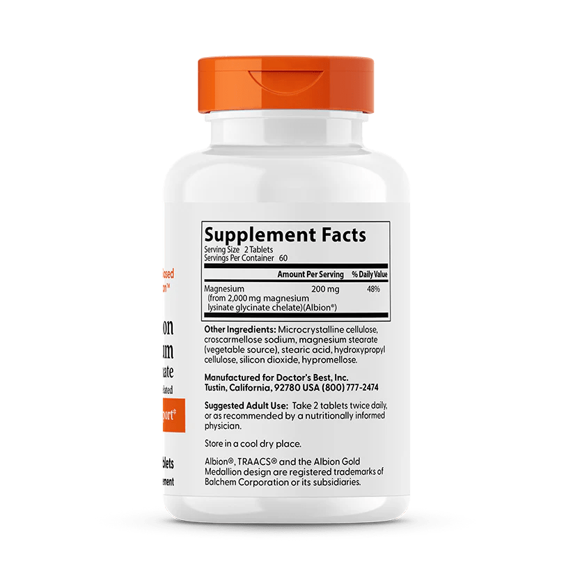 Doctor's Best High Absorption Magnesium, 200 mg Per Serving - Mann Nutrition