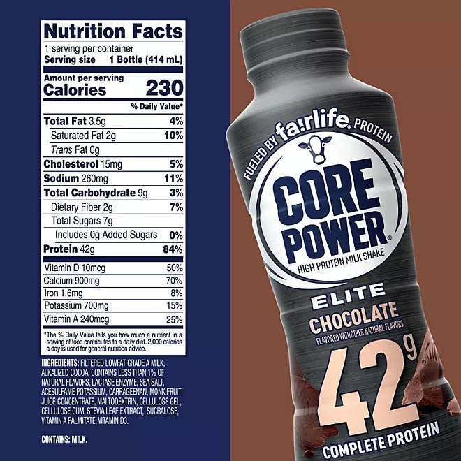Fairlife Core Power Protein Shake 42G - 14 fl oz - Mann Nutrition