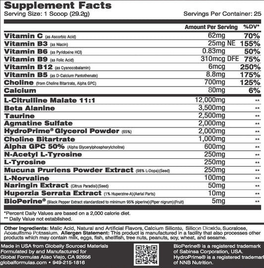 Global Formulas Bio PUMP'D (25 Servings) - Mann Nutrition