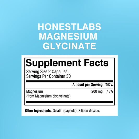 Honest Labs Magnesium Glycinate 60 Capsules - Mann Nutrition