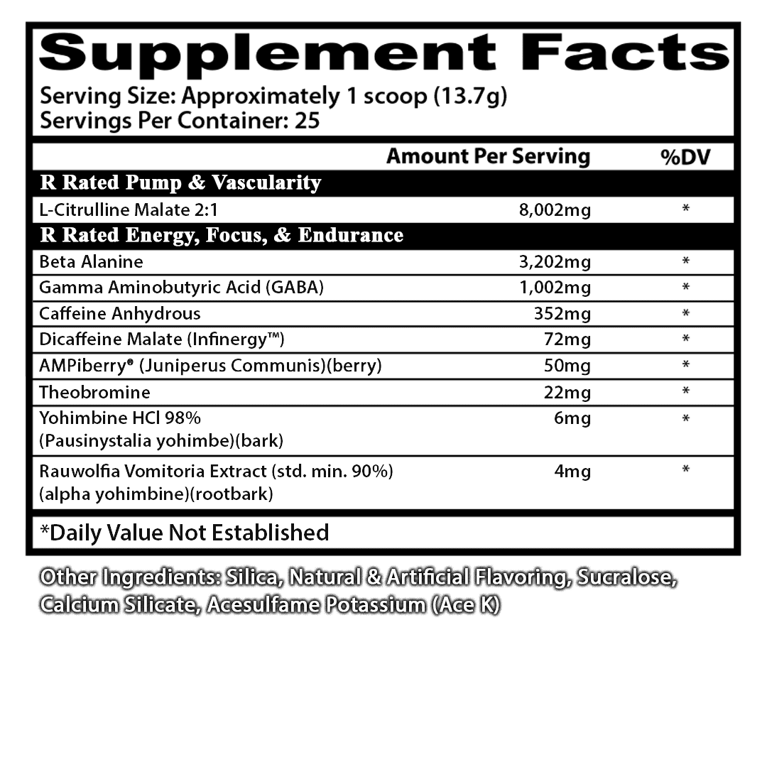 Insane Labz Psychotic Rated-R Pre-Workout | 424mg Caffeine | High-Stim Energy, Pump & Endurance