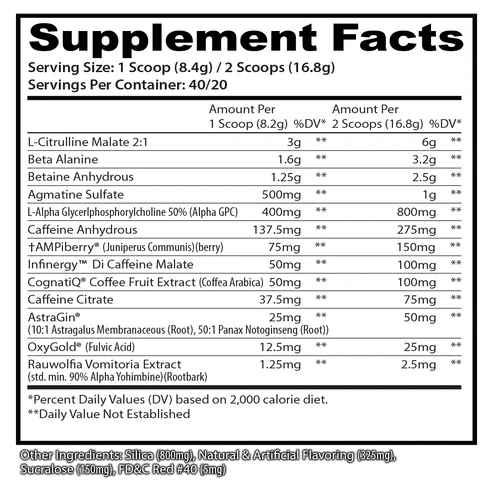 Insane Labz Psychotic X - 40 Servings - Mann Nutrition