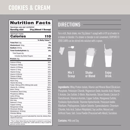 Isopure Zero/Low Carb Isolate 3Lbs - Mann Nutrition