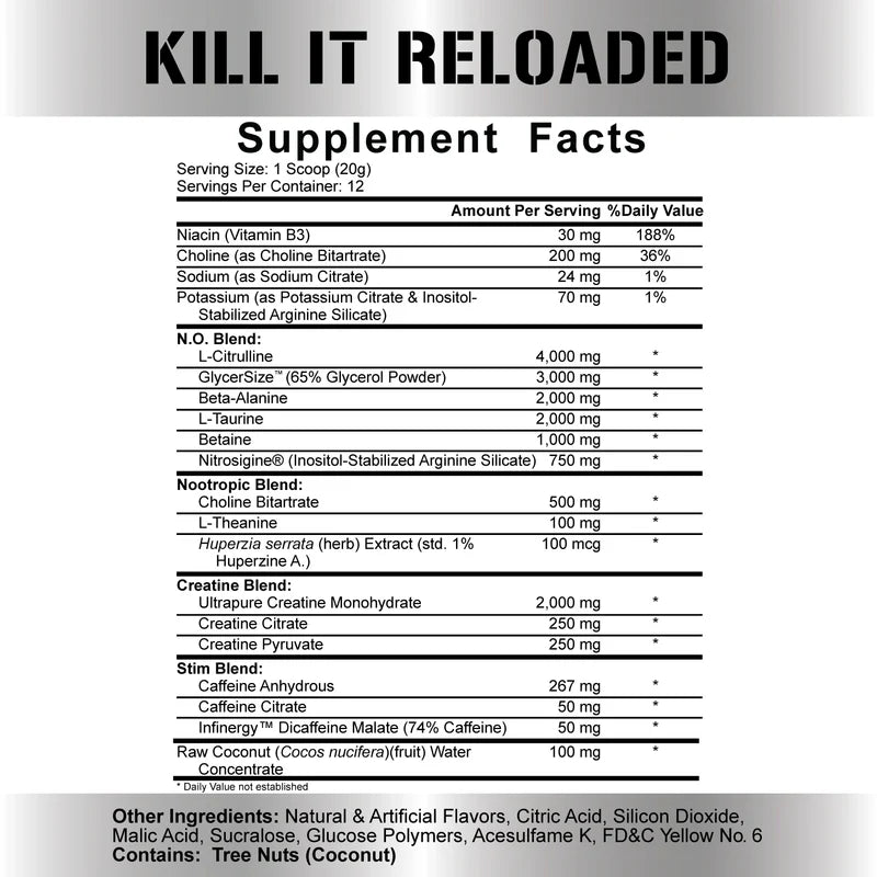 Kill It Reloaded Pre - Workout: Maui Twist - Mann Nutrition