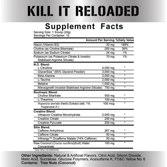 Kill It Reloaded Pre - Workout: Maui Twist - Mann Nutrition
