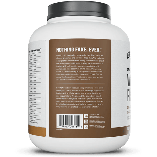 Levels Grass Fed Whey Protein 5 Lbs (Chocolate) - Mann Nutrition