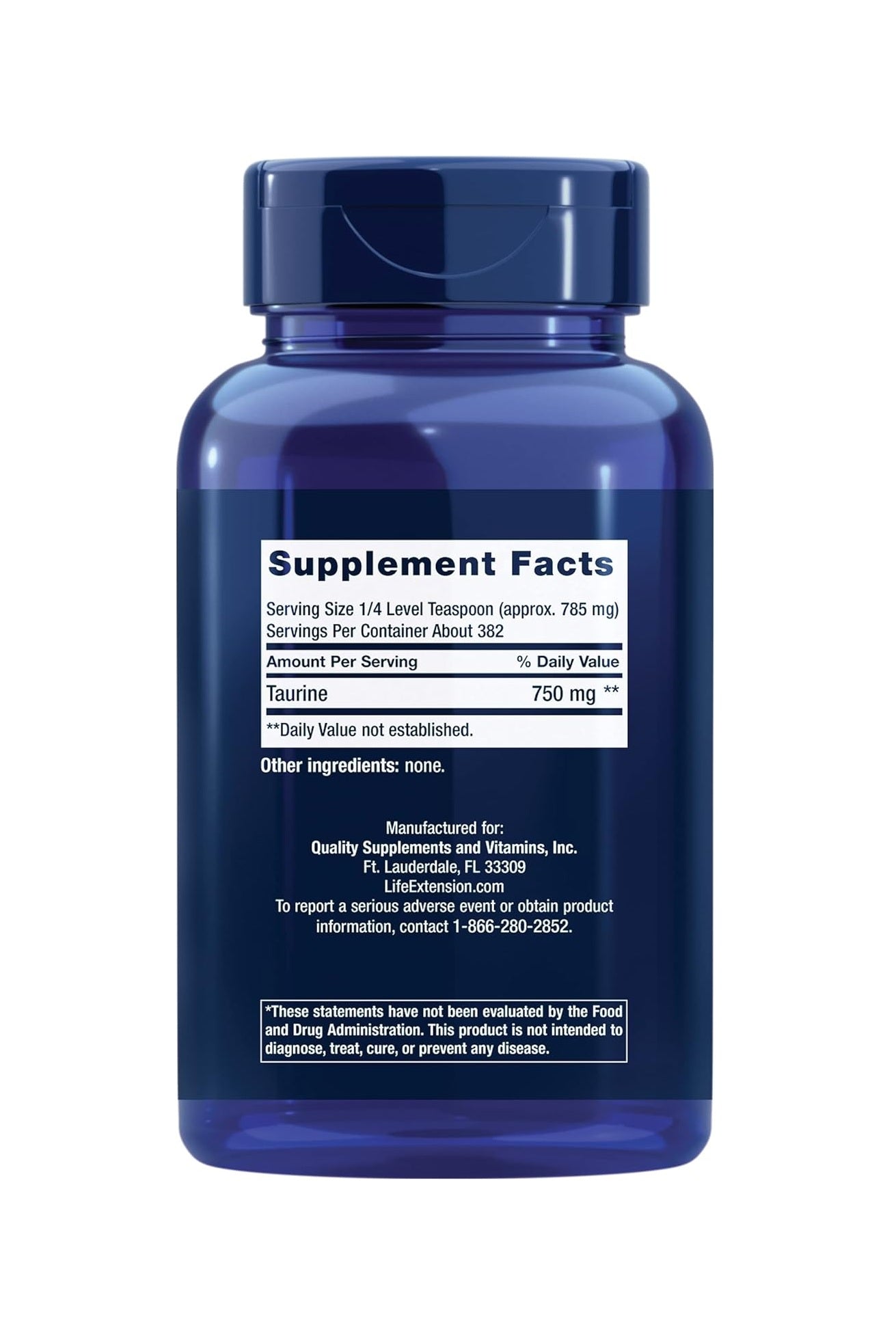 Life Extension Taurine Powder - Mann Nutrition