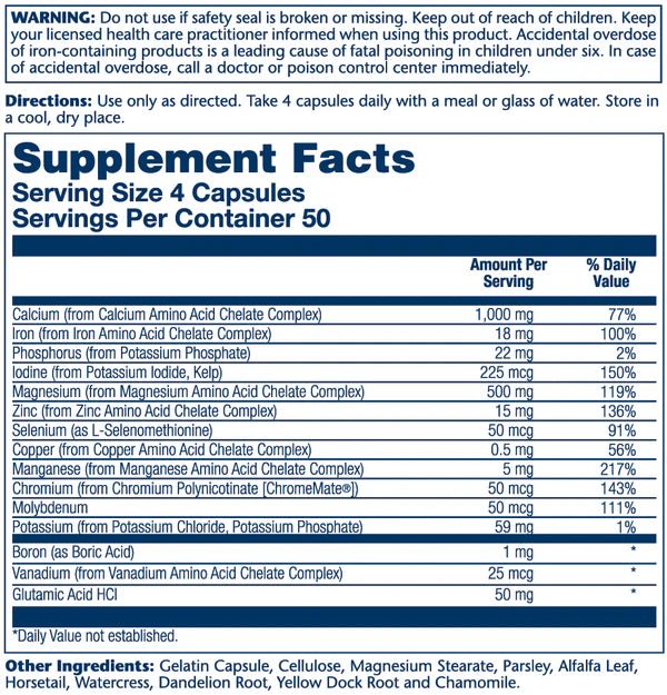 Mega Multi Mineral 200 Caps - Mann Nutrition