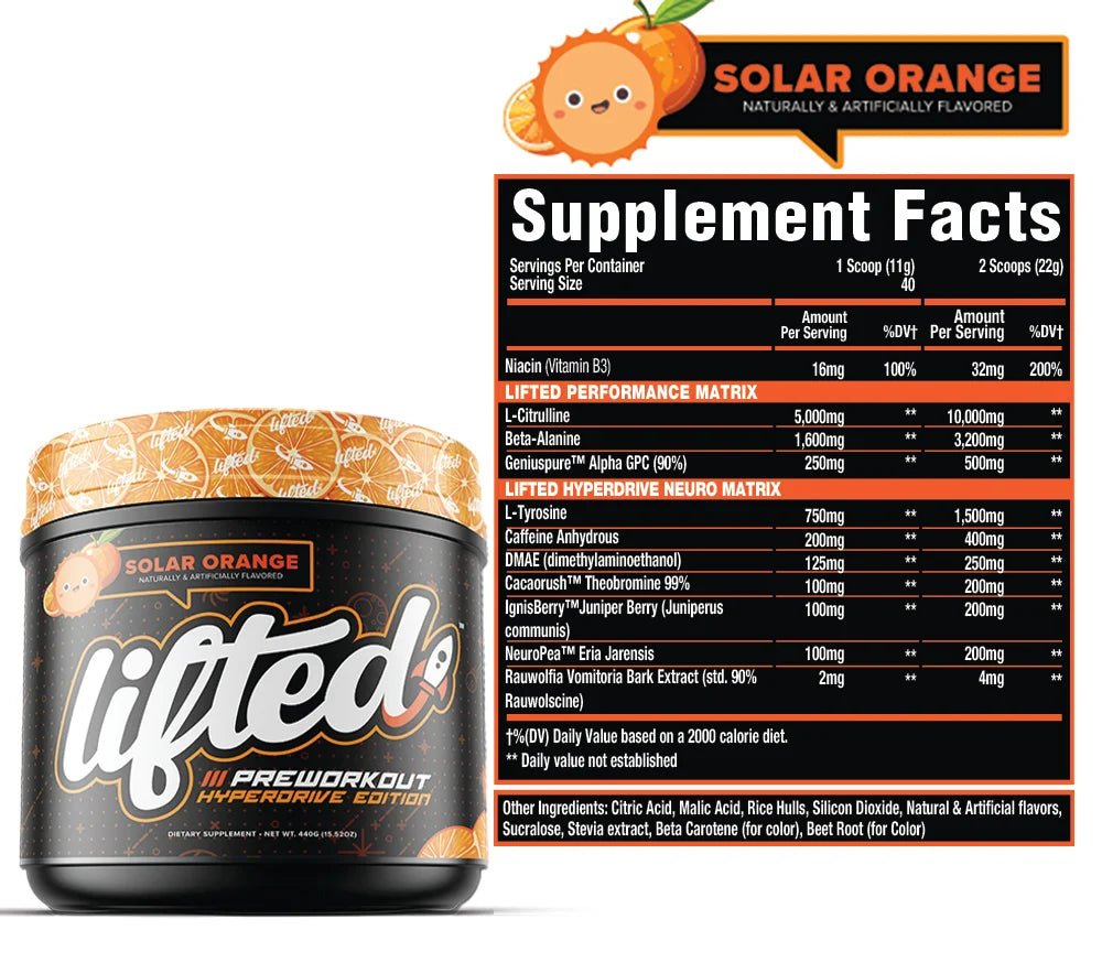 MuscleSport Lifted Hyperdrive Pre-Workout | Solar Orange - Mann Nutrition