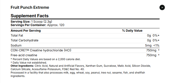 Muscletech Cell - Tech® Creatine HCl+ - 120 Servings (Fruit Punch Extreme) - Mann Nutrition