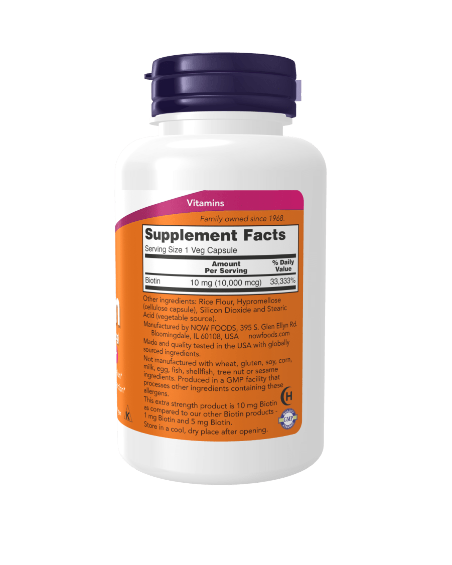 Now Biotin 10mg (120 Capsules) - Mann Nutrition