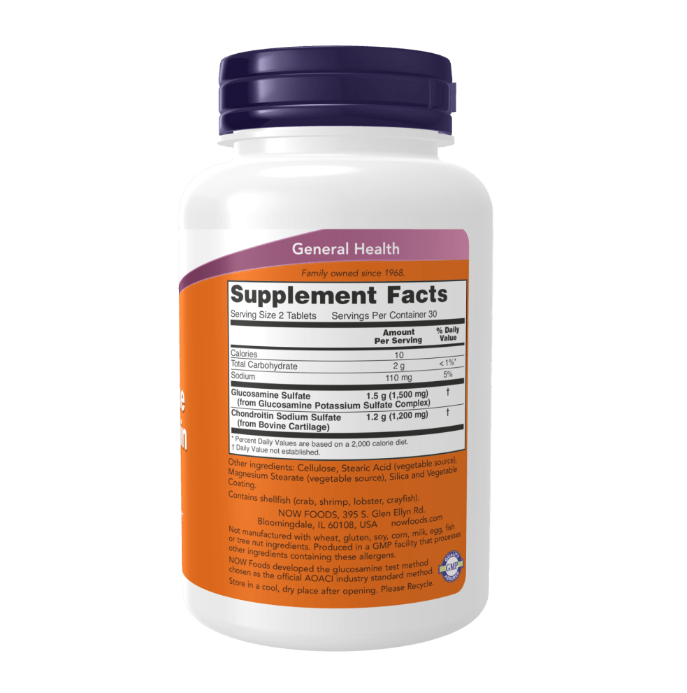 Now Glucosamine & Chondroitin Extra Strength 60 Tablets - Mann Nutrition