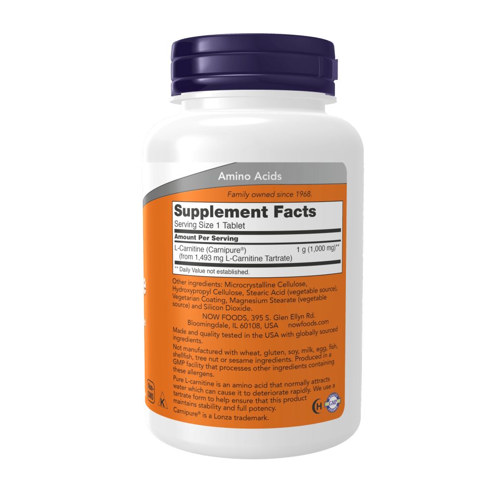 Now L - Carnitine 1000mg (50 tabs) - Mann Nutrition