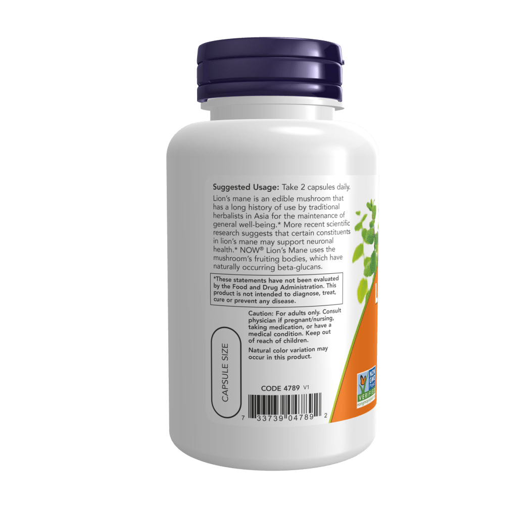 Now Lion’s Mane 500Mg 60 Caps - Mann Nutrition