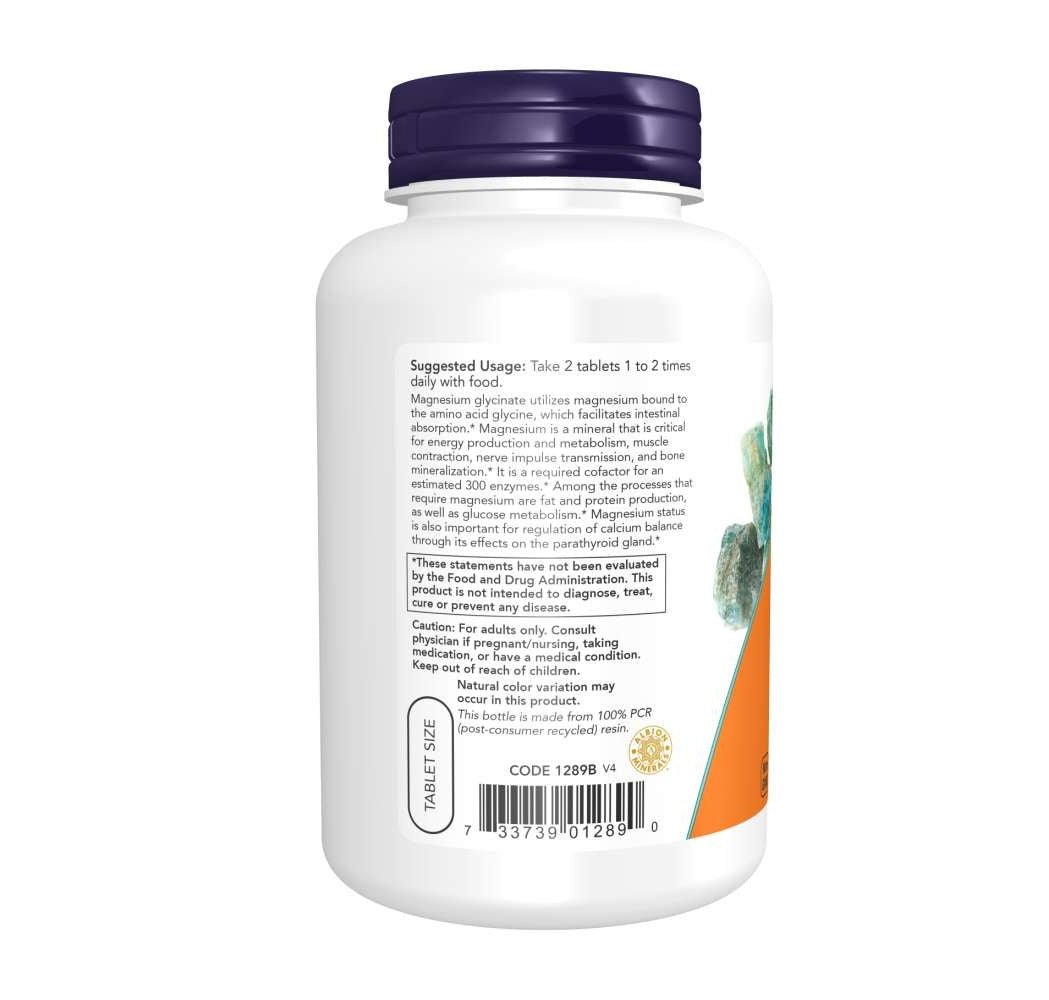 Now Magnesium Glycinate 180 Tabs - Mann Nutrition