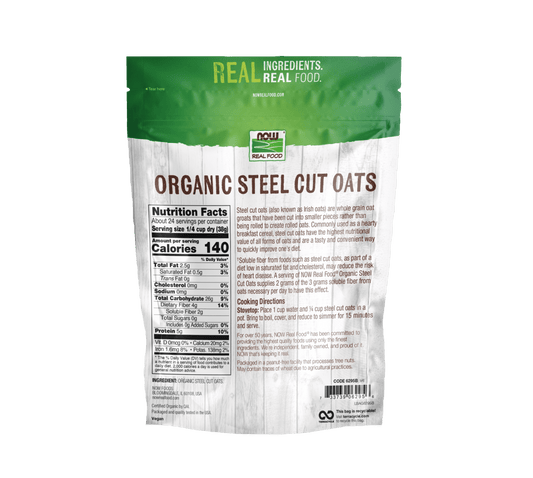 Now Steel Cut Oats Organic 2 Lbs - Mann Nutrition