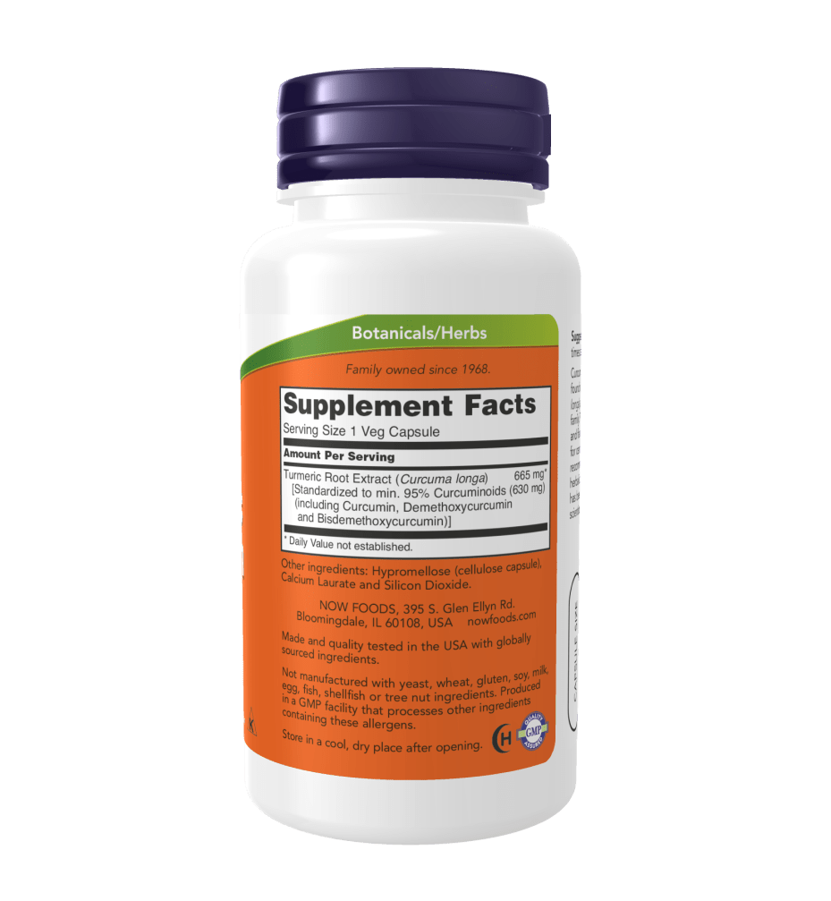 Now Turmeric Curcumin 60 Veg Capsules - Mann Nutrition