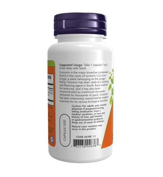 Now Turmeric Curcumin 60 Veg Capsules - Mann Nutrition