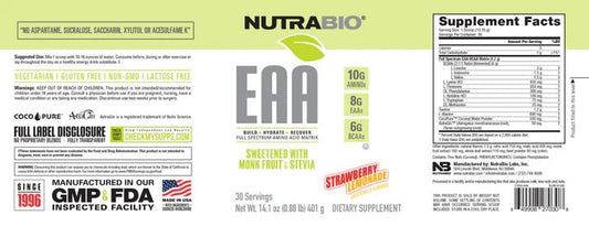 Nutrabio EAA Natural Powder - Mann Nutrition