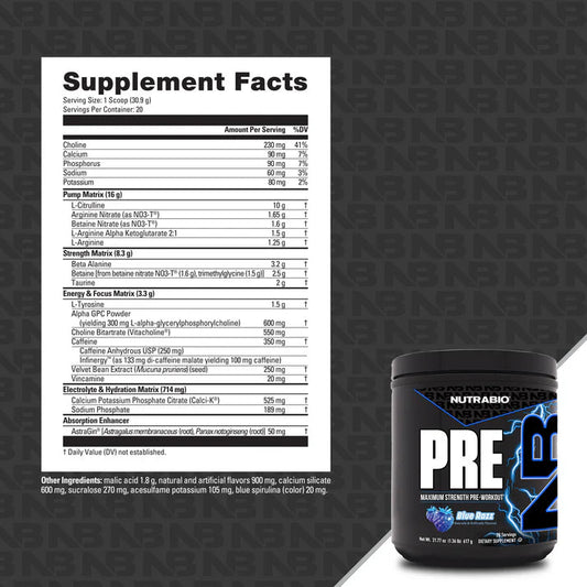Nutrabio Pre - Workout - Mann Nutrition