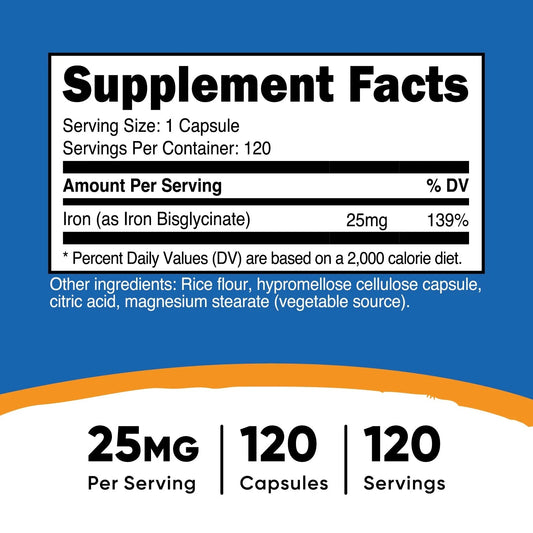 Nutricost Iron 25Mg - Mann Nutrition