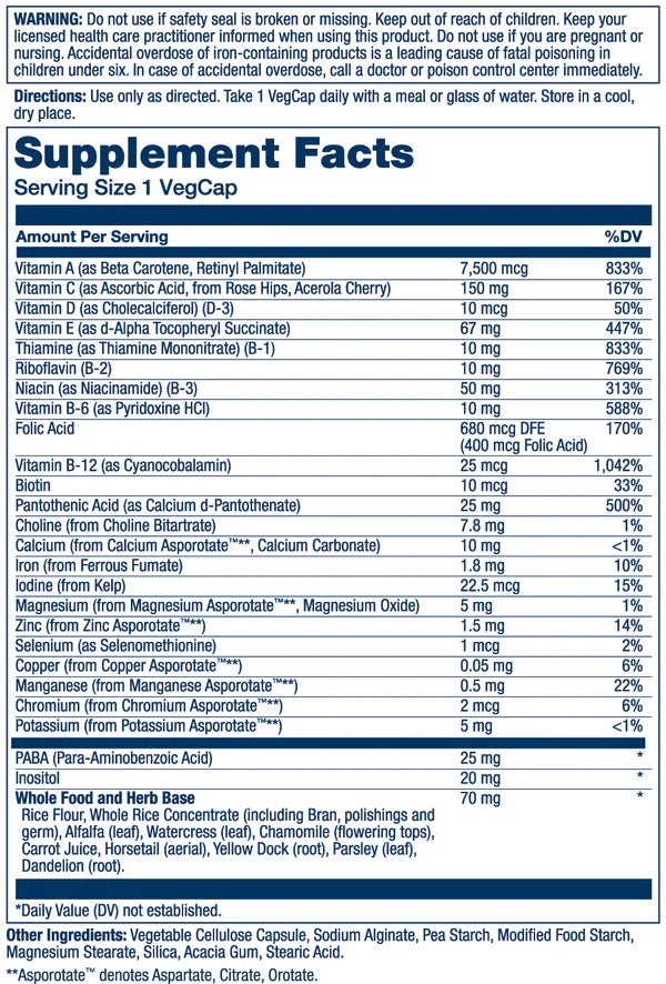 Once Daily High Energy Multivitamin 120 Caps - Mann Nutrition