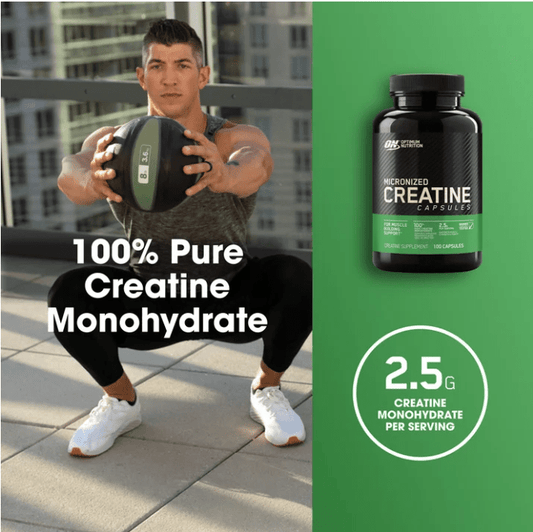 Optimum Nutrition Micronized Creatine Monohydrate Capsules - 2500mg, 100 Capsules - Mann Nutrition