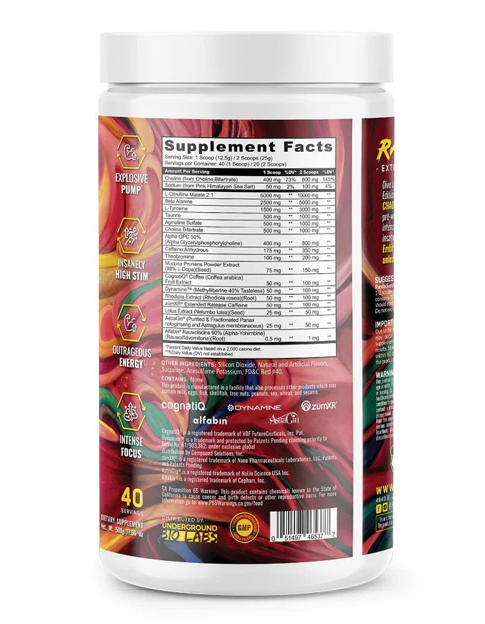 Panda Rampage Extreme Pre Workout - Mann Nutrition